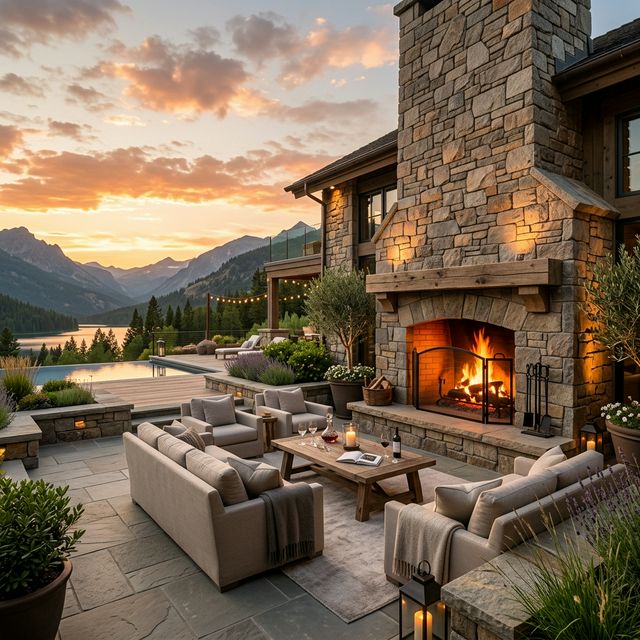 Luxury masonry patio interior